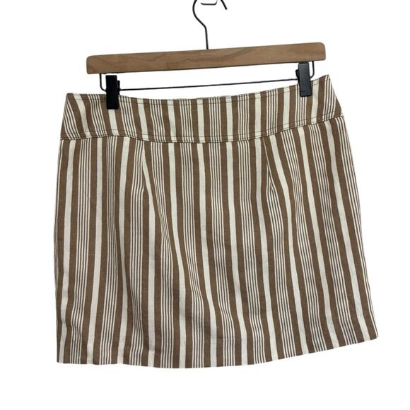 NWT Trina Turk Y2K Striped Neutral Mini Skirt - Size 6 - Picture 2 of 7